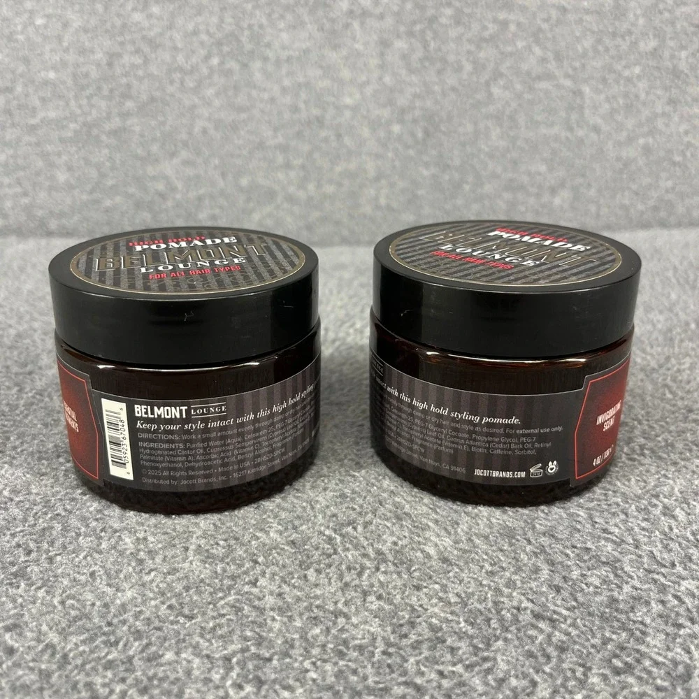 2x Belmont Lounge Pomade‎ Men 4oz Bourbon Oak High Hold Texture Styling Wax READ
